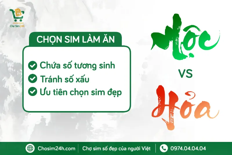 Chọn sim phong thủy phù hợp cho người mệnh Mộc và Hỏa